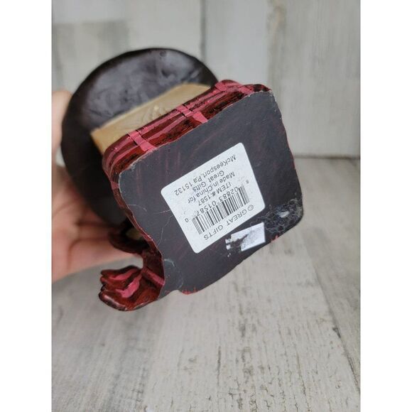 Snowman face happy tealight holder hat scarf Xmas figure - Picture 7 of 7